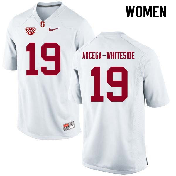 Women Stanford Cardinal #19 J.J. Arcega-Whiteside College Football Jerseys Sale-White - Click Image to Close